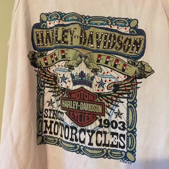 Harley Davidson light pink tank top - Picture 2 of 5